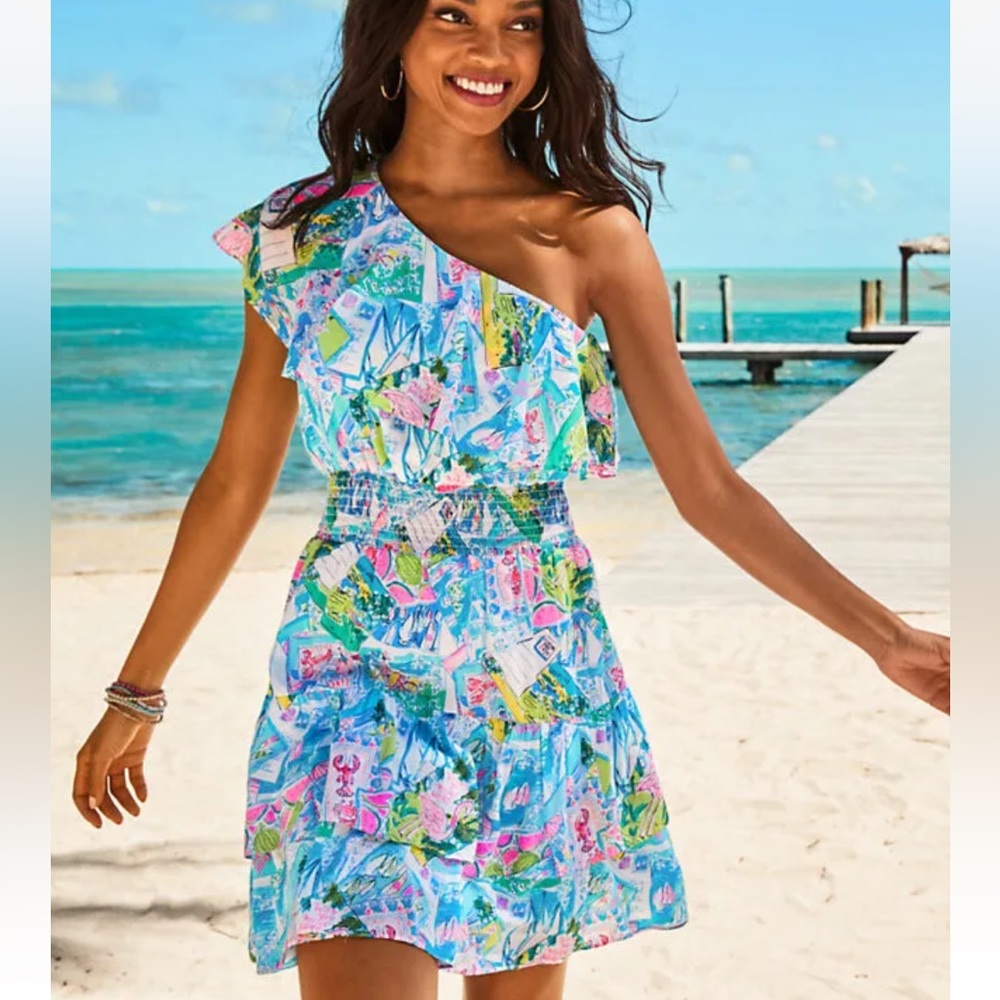 Lilly Pulitzer Addilyn One Shoulder Dress - Wish You Were Here